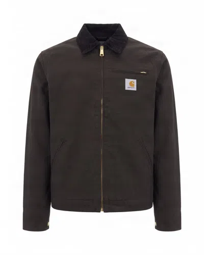Carhartt Wip Canvas Zip-front Work Jacket In Black