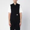 Carhartt Wip Mens Black Sleeveless Brand-patch Regular-fit Organic-cotton Gilet