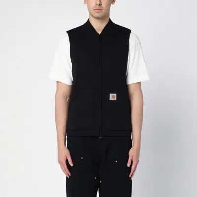 Carhartt Wip Car-lux Vest Cotton-blend Waistcoat Tabacco-coloured In Black