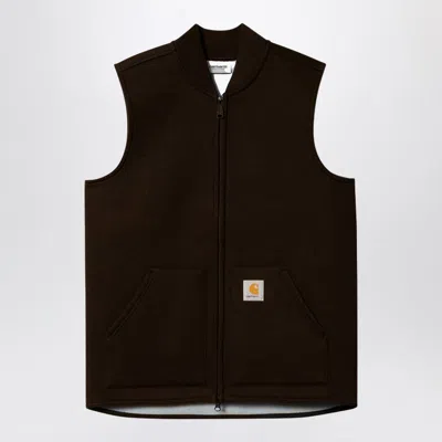 Carhartt Wip Car-lux Vest Cotton-blend Waistcoat Tabacco-coloured In Black