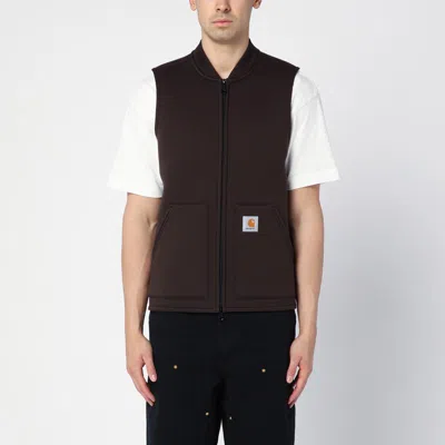 Carhartt Car-lux Vest Cotton-blend Waistcoat Tabacco-coloured In Brown