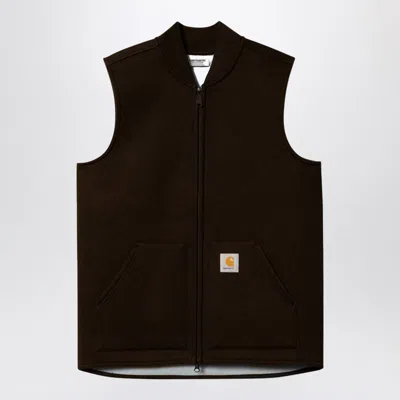 Carhartt Wip Car-lux Vest Cotton-blend Waistcoat Tabacco-coloured In Brown