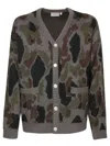 Carhartt Merton Cardigan Camo Duck Jacquard In Grey