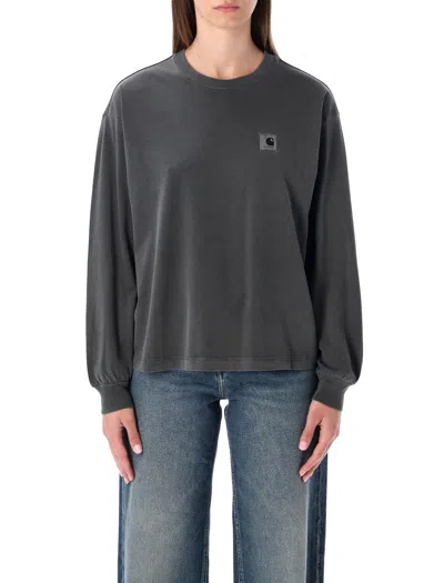 Carhartt Wip  Nelson Long-sleeve Grey T-shirt In Gray