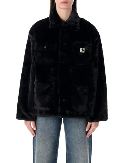 Carhartt Wip  Wip Black Faux Fur W' Olney Michigan Coat