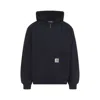 Carhartt Hooded Jacket With Pockets And Ribbed Finish In Black