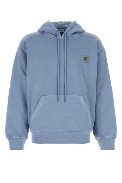 Carhartt Hooded Nelson Sweatshirt Cotton Logo Detail In Blue