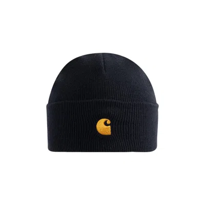 Pre-owned Carhartt Wip Chase Beanie 'dark Navy/gold' | Blue | Men's Size Onesize