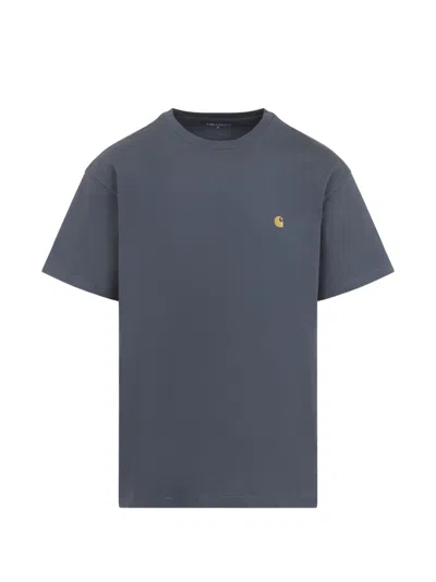 Carhartt Wip Chase Logo-embroidered T-shirt In Blue