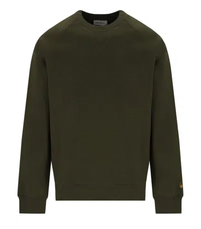 Carhartt Wip Chase Olive Green Sweatshirt In Brown