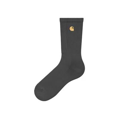 Pre-owned Carhartt Wip Chase Socks 'porphyry/gold' | Grey | Men's Size Onesize In Gray