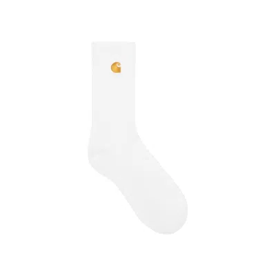 Pre-owned Carhartt Wip Chase Socks 'white/gold' | Men's Size Onesize