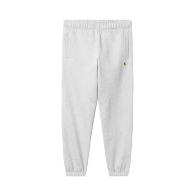 Pre-owned Carhartt Wip Chase Sweatpants 'ash Heather Grey/gold' | Men's Size M