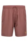 Carhartt Work In Progress Chase Swim Trunks In Burgundy
