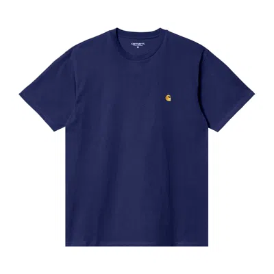 Pre-owned Carhartt Wip Chase T-shirt 'jupiter/gold' | Blue | Men's Size Xl