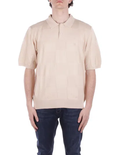 Carhartt Wip Checker Logo Embroidered Polo Shirt In Beige