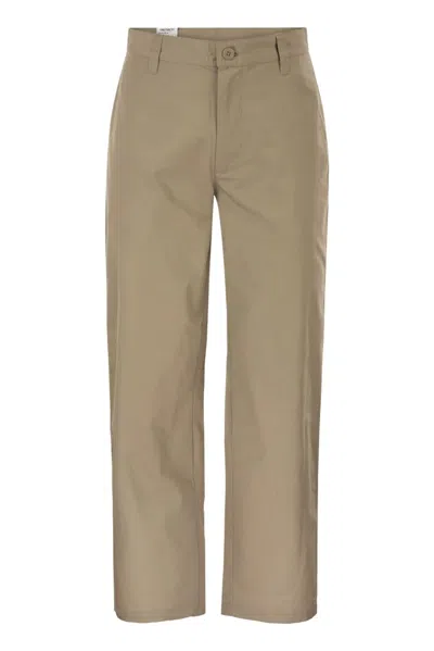 Carhartt Wip Chino Trousers With Logo In Neutral