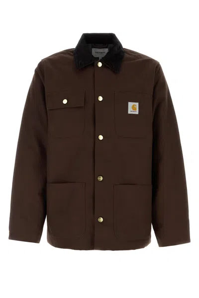 Carhartt Wip Chocolate Cotton Michigan Coat In Brown