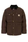 Carhartt Stylish Short Jacket Featuring Buttoned Pockets In Brown