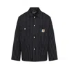 Carhartt Work In Progress Seaton Pinstripe Chore Jacket In Black