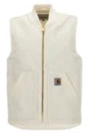 Carhartt Vest With Patch Pockets And Ribbed Collar In Neutral