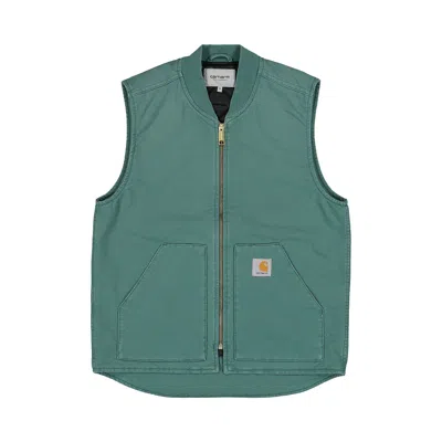 Pre-owned Carhartt Wip Classic Vest 'silver Pine' | Green | Men's Size M