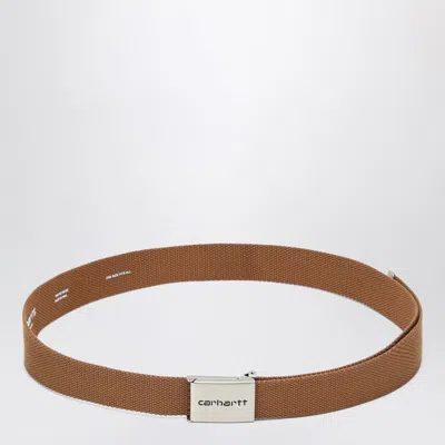 CARHARTT CARHARTT WIP  CLIP BELT CHROME BROWN