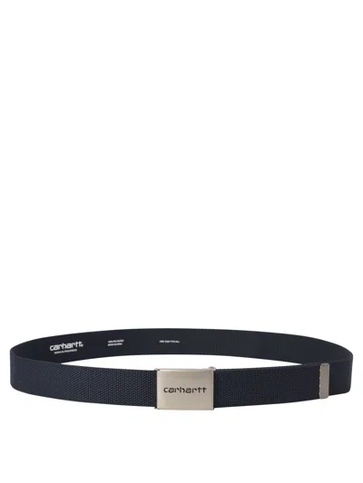 Carhartt Clip Chrome Belts Blue In Black