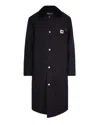 Carhartt Mid-weight Cotton Canvas Coat With Diamond Quilted Lining In Black