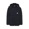 Carhartt Hooded Coat Featuring Front Pockets In Blue