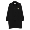 Carhartt Webster Button-fastening Logo-patch Coat In Black