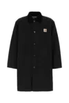 Carhartt Webster Button-fastening Logo-patch Coat In Black