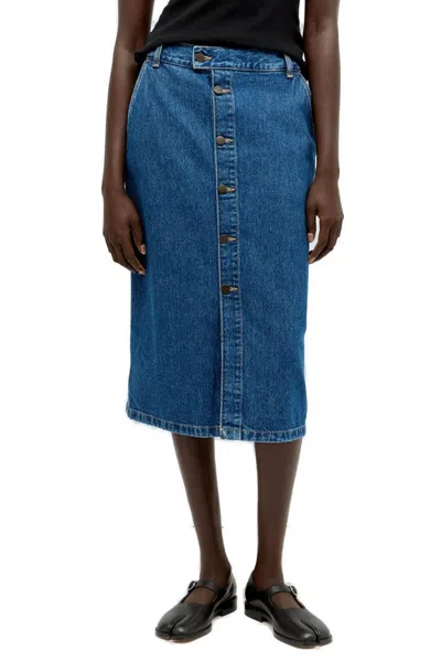 Carhartt Blue Colby Denim Midi Skirt