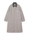 Carhartt Corduroy-collar Button Coat In Gray