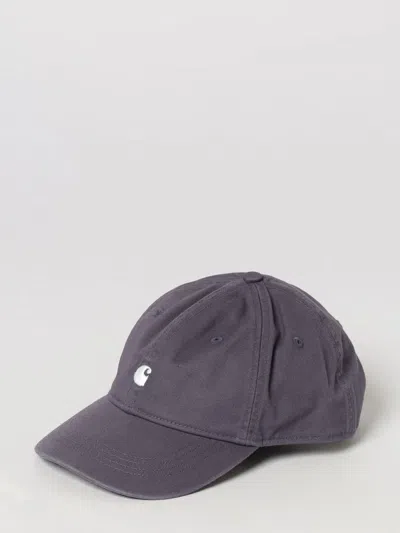 Carhartt Wip Cotton Baseball Cap With Embroidered Logo And Adjustable Back Strap In Gray