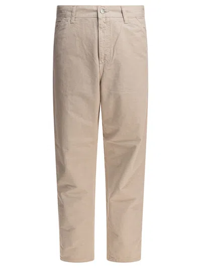 Carhartt Wip Cotton Beige Trousers In Neutral