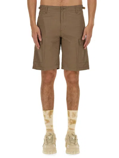 Carhartt Wip Cotton Bermuda Shorts In Brown