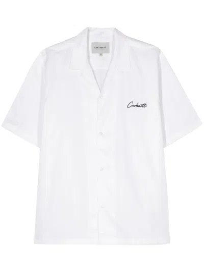Carhartt White Cuban Collar Logo Shirt
