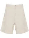 Carhartt Knee-length Canvas Texture Shorts With Cargo Pockets In Beige