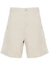 Carhartt Knee-length Canvas Texture Shorts With Cargo Pockets In Beige
