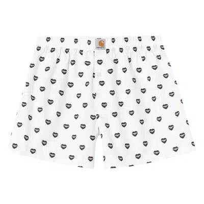 Pre-owned Carhartt Wip Cotton Boxer 'heart Print/white/black' | Multi-color | Men's Size S