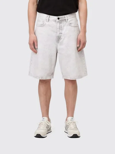 Carhartt Wip Cotton Denim Shorts In Gray