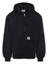 Carhartt Organic Cotton Hooded Blazer Kangaroo Pockets In Black