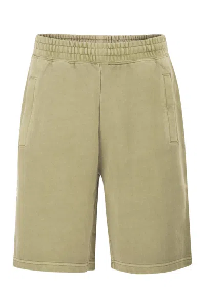 Carhartt Wip Cotton Jersey Shorts With Logo In Green
