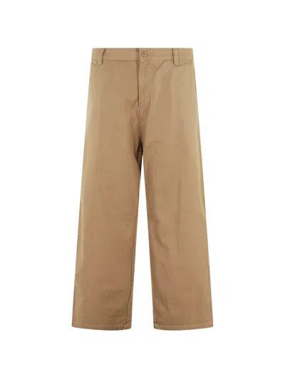 Carhartt Wip Cotton Lined Workwear Trousers For Men In Brown