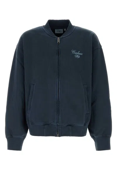 Carhartt Wip Cotton Longhand Bomber Jacket In Blue
