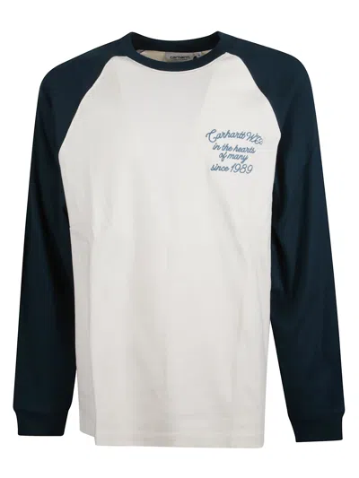 Carhartt Wip Cotton T-shirt With  Wip Logo In Blue