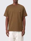 Carhartt Wip Cotton T-shirt With Embroidered Logo In Brown