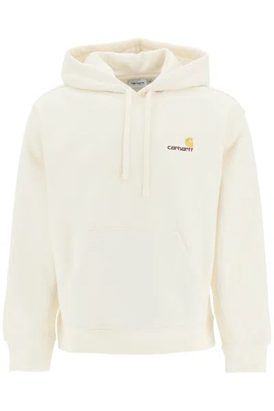 Carhartt Wip Cream Cotton Hooded American Script Sweat
