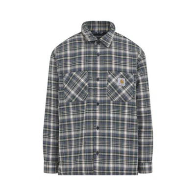 Carhartt Wip Cronyn Dark Navy Cotton Shirt Jacket In Gray